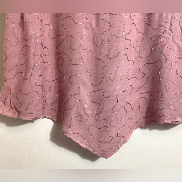 Y2K Vintage Embroidered Rayon Asymmetric Top 2X - Picture 9 of 15